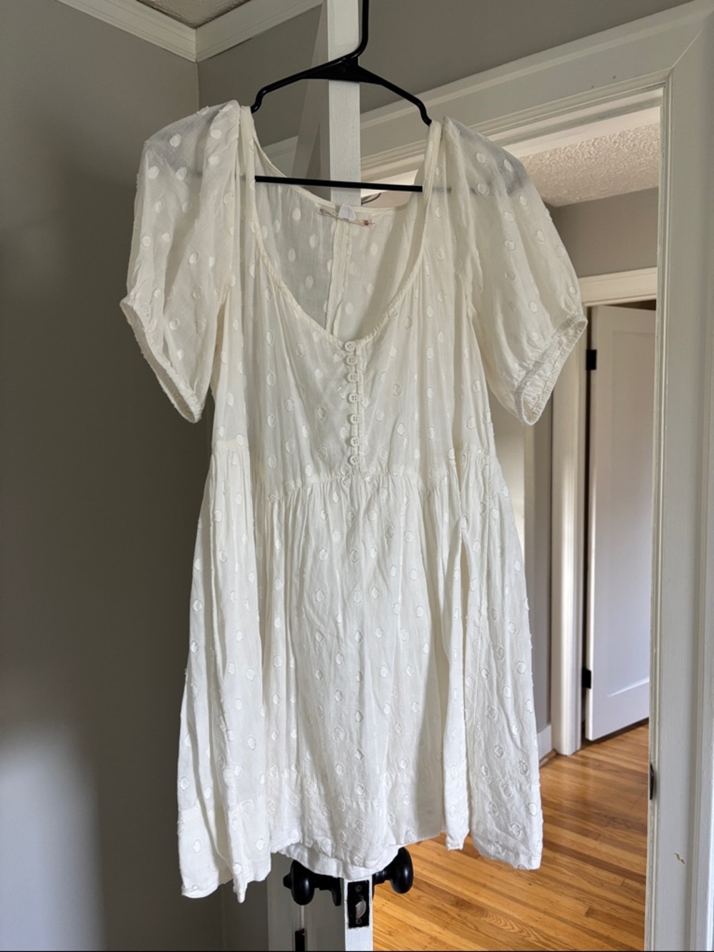 Kimchi Blue White Embroidered Short Sleeve Dress
